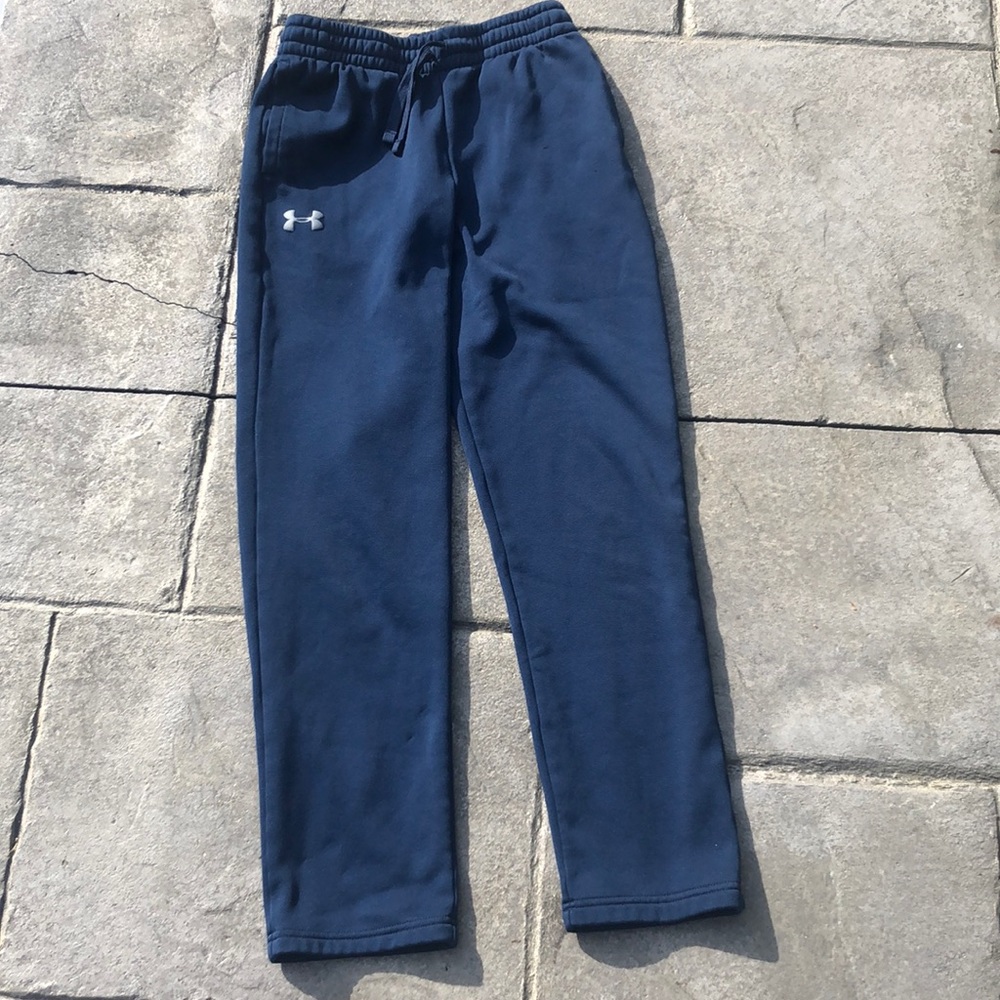 Boys Under Armour blue sweatpants loose cold gear